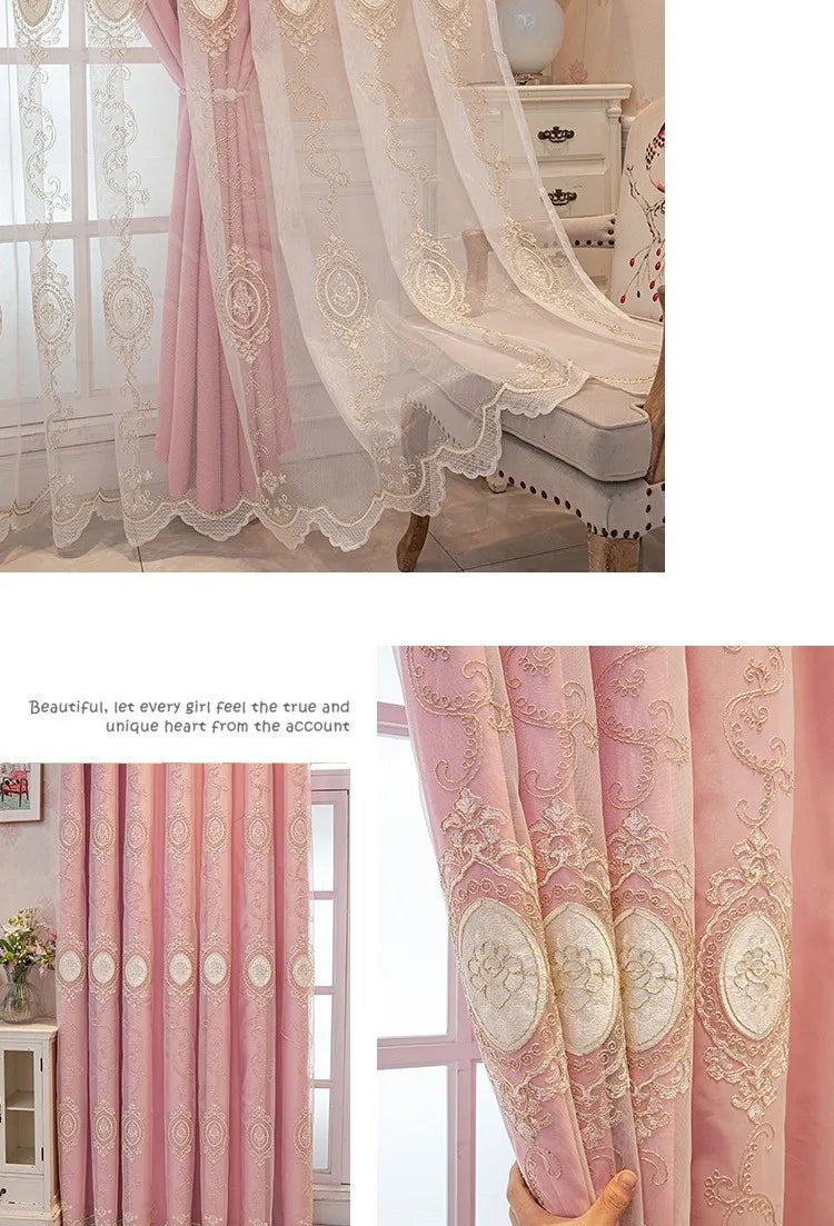 FamilyHomeDecor™ Luxury Double-layer Custom Embroidery Curtains