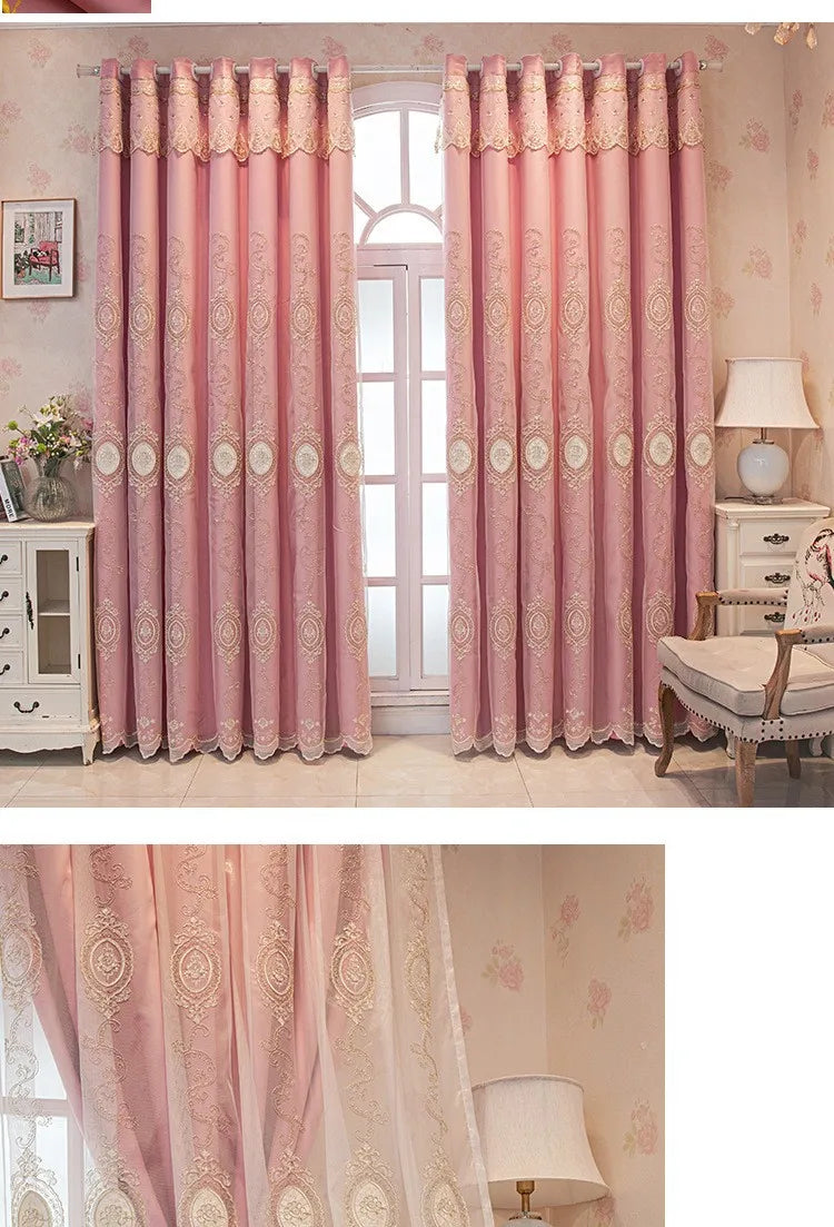FamilyHomeDecor™ Luxury Double-layer Custom Embroidery Curtains