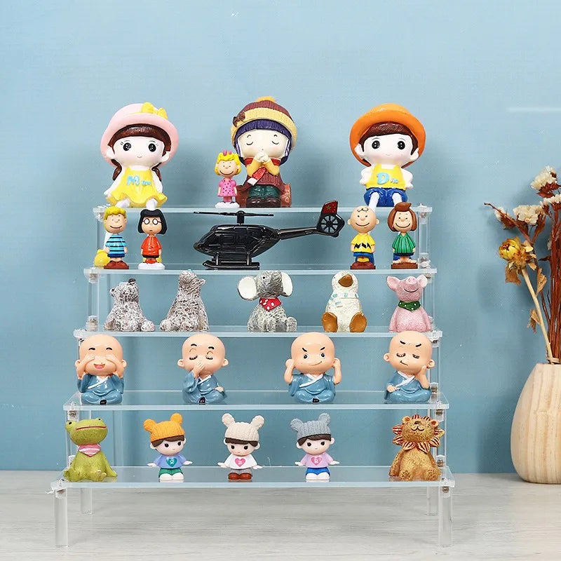 1-5 Tier Acrylic Clear Display Stand for Perfume, Cupcake, Doll, Amiibo Funko POP Figures