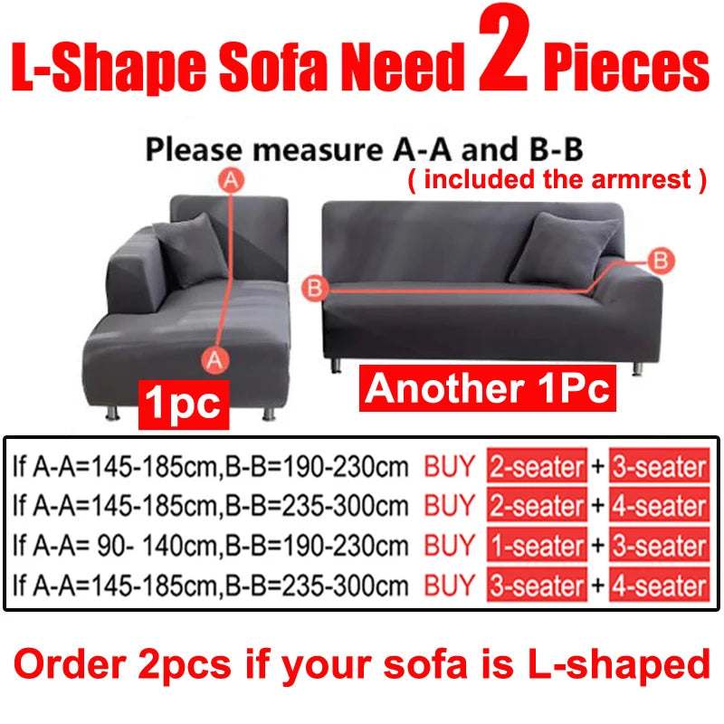 Elastic Sofa Cover for Living Room 1/2/3/4-Seater anti-slip Sofa Cover and L-Shaped couch.
