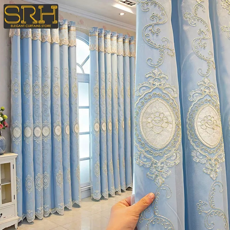 FamilyHomeDecor™ Luxury Double-layer Custom Embroidery Curtains