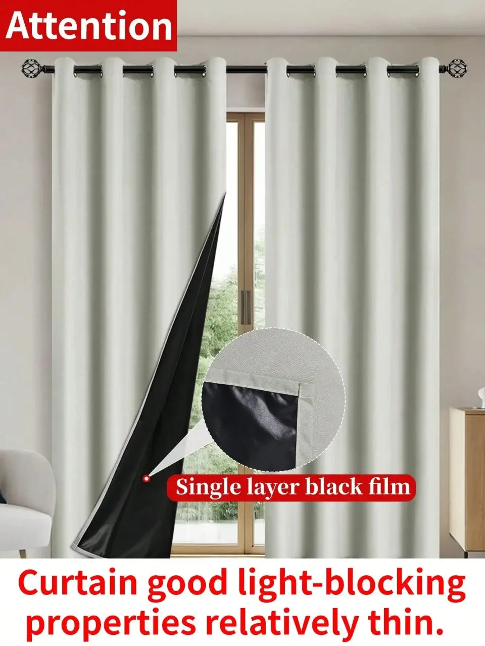 FamilyHomeDecor™ Easy Sliding Curtains Total Blackout
