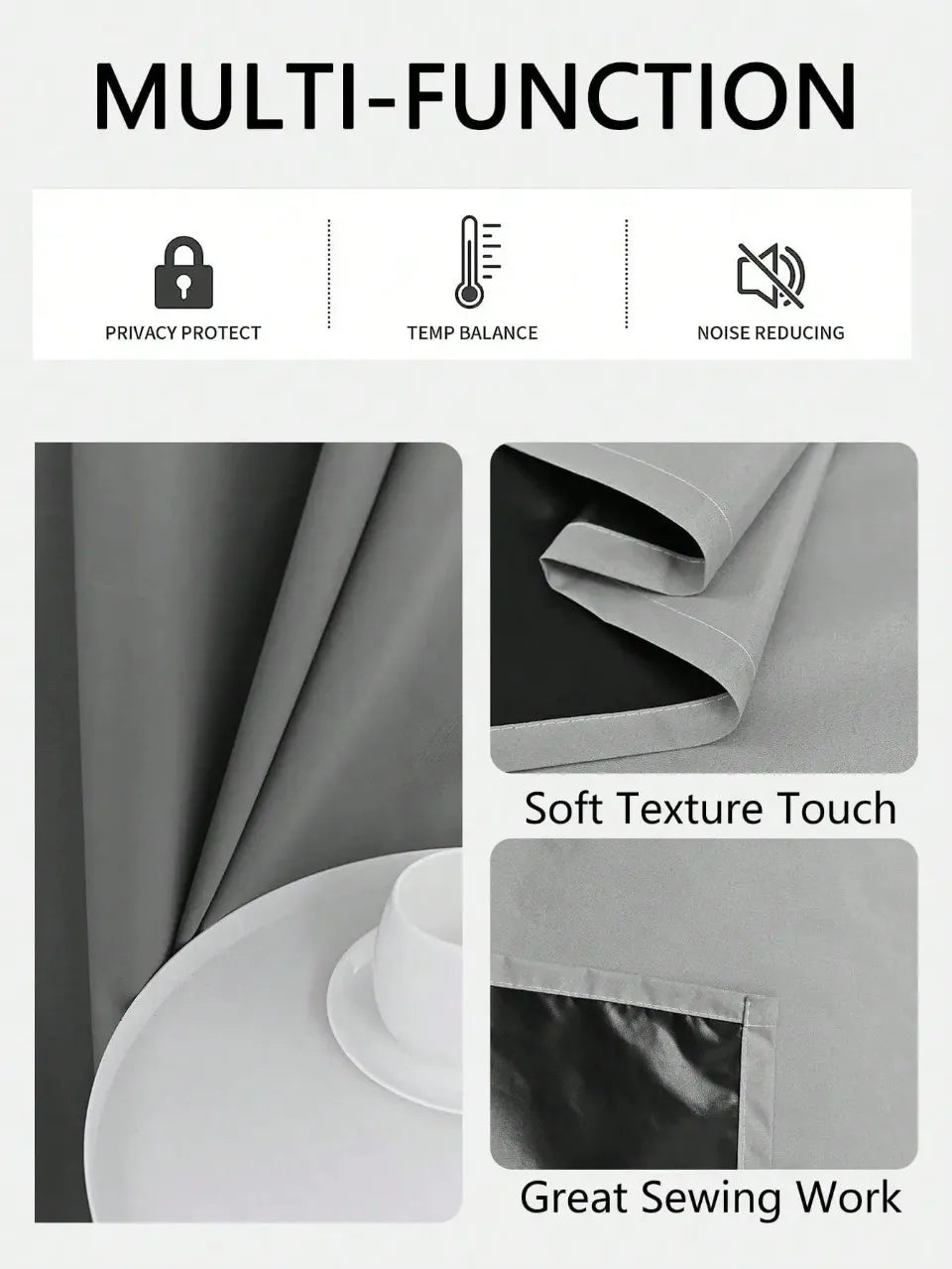 FamilyHomeDecor™ Easy Sliding Curtains Total Blackout