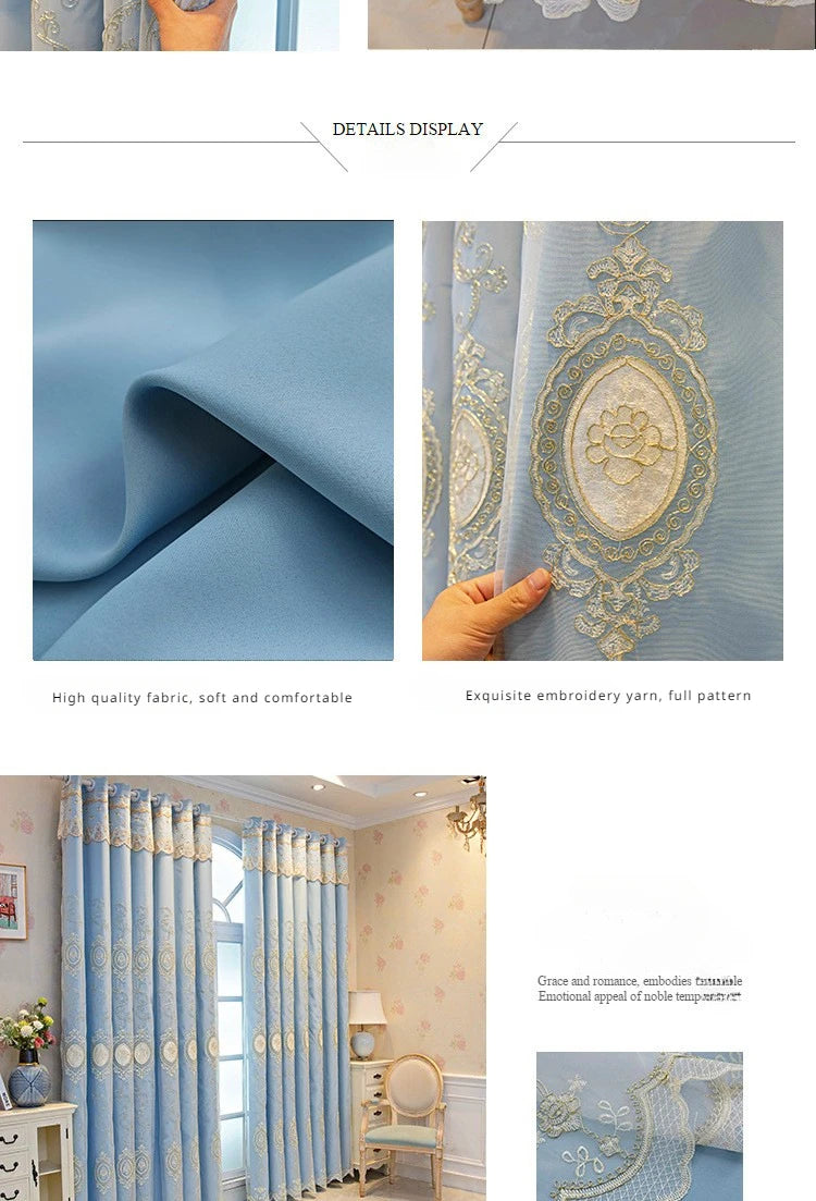 FamilyHomeDecor™ Luxury Double-layer Custom Embroidery Curtains