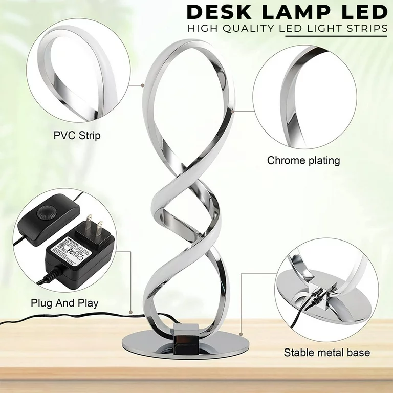 FamilyHomeDecor™ Helix Shaped 3 Color Dimmable Desk Lamp