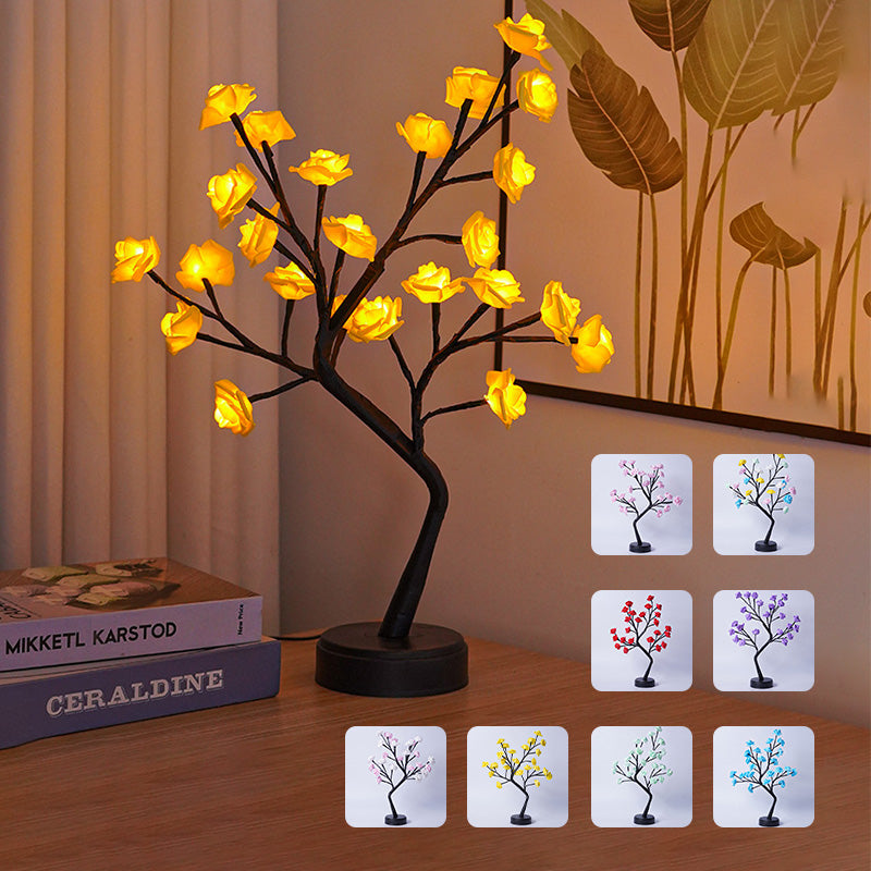 FamilyHomeDecor™ Rose Flower Tree Table Lamp Decoration USB Operated