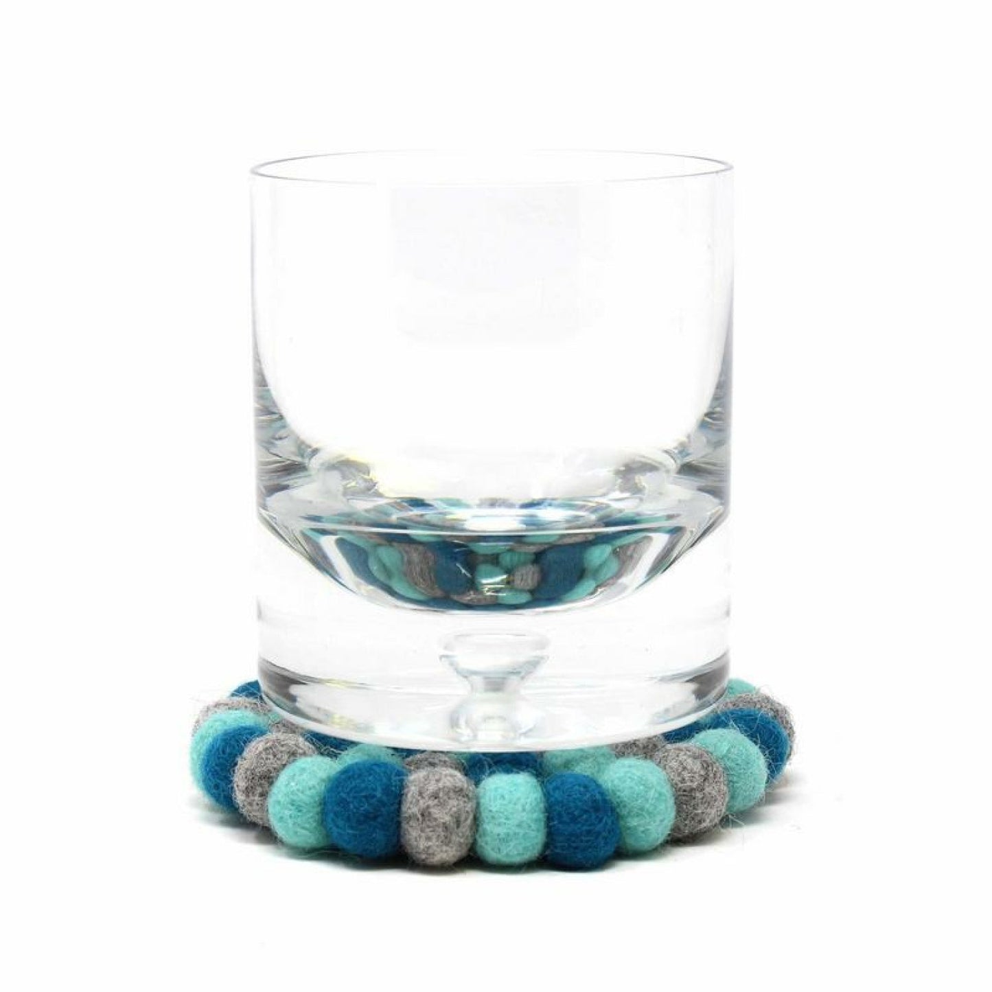Felt Ball Coasters: 4-Pack, Chakra Light Blues