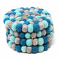 Felt Ball Coasters: 4-Pack, Chakra Light Blues