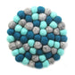Felt Ball Coasters: 4-Pack, Chakra Light Blues