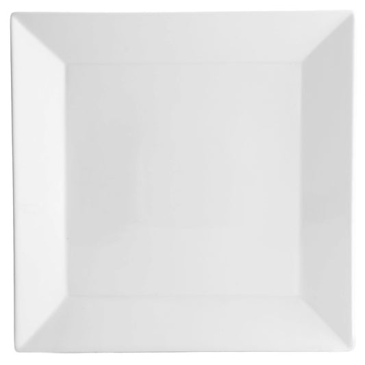 Pier 1 Luminous Porcelain Square White Dinner Plates, Set of 4