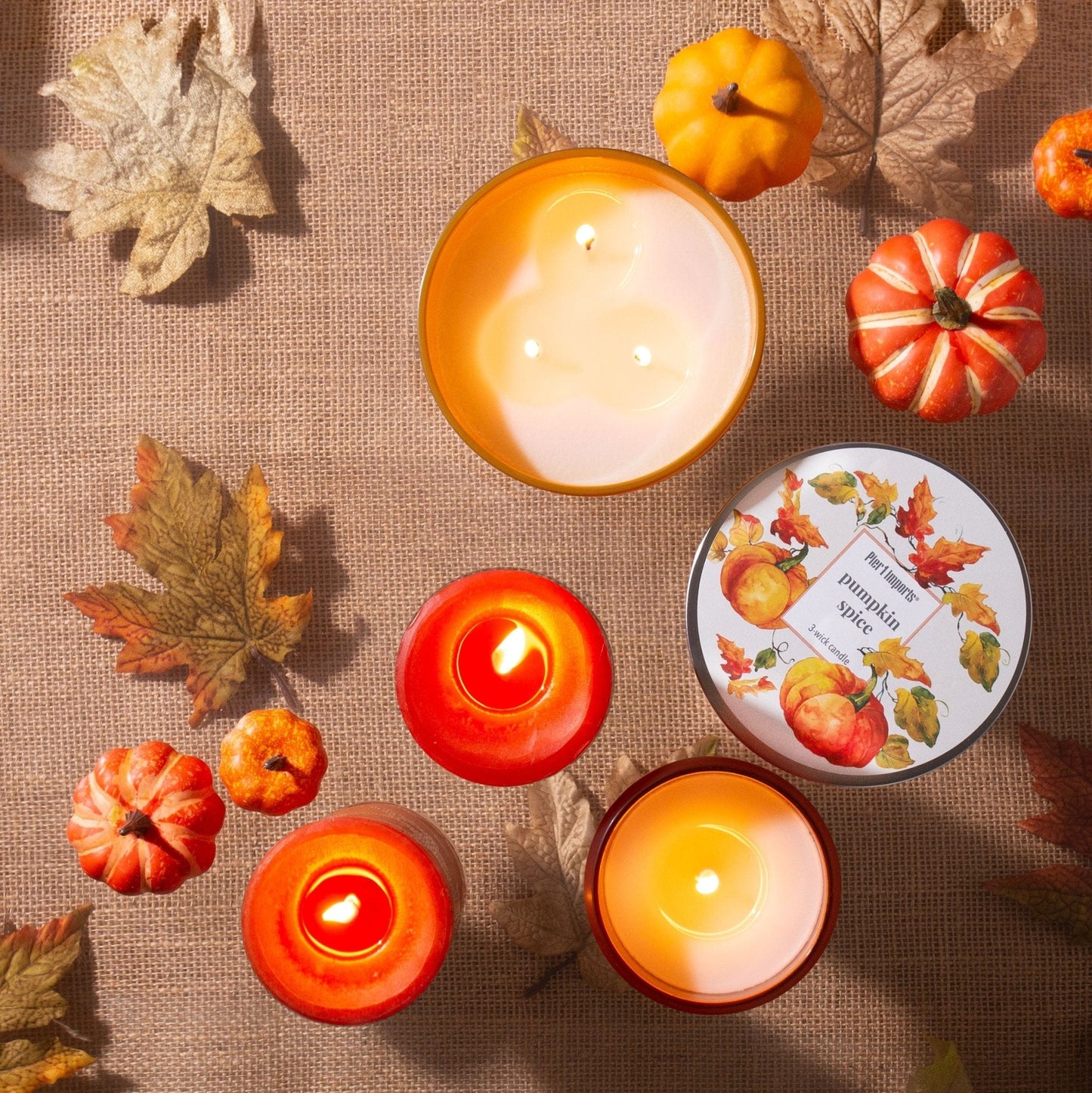 Pier 1 Pumpkin Spice 3x6 Mottled Pillar Candle - Pier 1