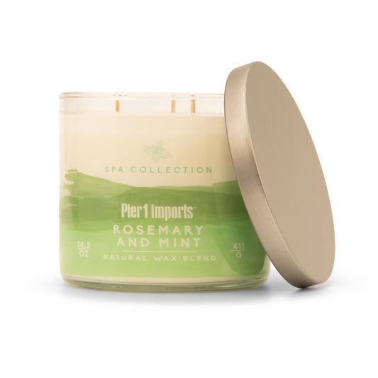 Pier 1 Spa Collection Rosemary & Mint Filled 3-Wick Candle - Pier 1